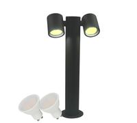 LAMPIONE PALO DA GIARDINO CON DIFFUSORI ORIENTABILI PER ESTERNO ATTACCO LED GU10