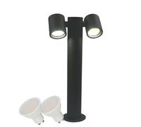 LAMPIONE PALO DA GIARDINO CON DIFFUSORI ORIENTABILI PER ESTERNO ATTACCO LED GU10 [EEK: A++]