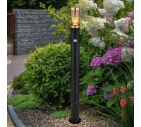 Lampione per Esterni Piantana Sensore IP44 Giardino Vetro Fumé Nero Rame E27 [EEK: Non valutato]