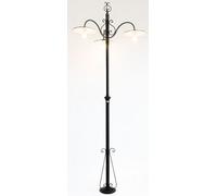 LAMPIONE PIANTANA 3 LUCI PIATTO IN FERRO BATTUTO H.280 LANTERNA PIANTANE LAMPADA