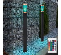 Lampione Piantana Luce per Esterni Dimmerabile Giardino Telecomando LED 2er Set [EEK: F]