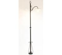 LAMPIONE PIANTANA PIATTO IN FERRO BATTUTO H MAX.280CM LANTERNA PIANTANA LAMPADA