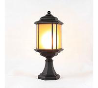 Lampione retrò Industriale, Corpo Lampada in Alluminio pressofuso + Paralume in Vetro Smerigliato, lampade da Giardino, IP54 Impermeabile, Attacco E27, luci da palo per Lanterna Vintage per