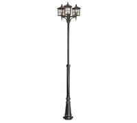 Lampione Rustico Nero 180-280Cm IP43 E27 BAARLE Candelabro Giardino Esterno