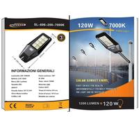 Lampione Solare 300W Faro Led Stradale Con Staffa Telecomando Sensore movimento