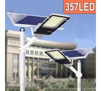 Lampione solare 357LED 6500K IP65 potente luce da esterno per strada, giardino