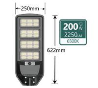 Lampione Solare LED 100W 160W 200W Sensore Movimento Telecomando da Esterno IPX4
