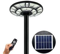 Lampione Solare LED 1200W UFO da Esterno con Sensore Movimento, Telecomando | Lampione LED Solare IP67 con Sensore Crepuscolare Luce Bianca per Giardino