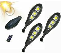 LAMPIONE SOLARE PER ESTERNO 30W LUCE LED COB FARO PANNELLO SENSORE LUCE FREDDA