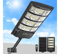 Lampione Solare per Esterno 6500K Lampada Stradale Solare con Sensore di