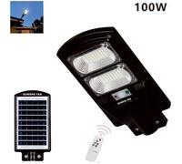 LAMPIONE SOLARE STRADALE FARO LED ESTERNO SENSORE DI MOVIMENTO TELECOMANDO 100W