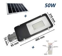 Lampione Stradale ad energia solare 50w con pannello solare incluso DIMMERABILE [EEK: A+++]