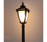 Lampione Stradale Decorativo E27 Esterno in Alluminio Nero, Vetro, Vista, Lampada da Strada, Victoria, Lanterna in Vetro Impermeabile, Lampada a Colonna, Prato, palo Alto Europeo, apparecchio di