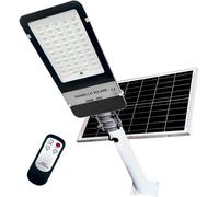 MAKA Lampione con Pannello Solare Monocristallino Led Esterno con Palo Telecomando Leds Impermeabile Ip66 Faro Luce Fredda 6500K 12 Ore Autonomia Sensore Crepuscolare Stradale Giardino (300W new)
