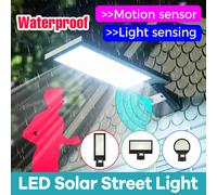 Lampione stradale solare a LED Dusk to Dawn Light Sense Auto On/Off PIR Motion Sensing con lampade da parete Remote USB/Solar Charging Backyard