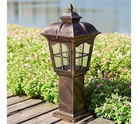 Lampione tradizionale a prova di pioggia n Alloggiamento per esterni Finitura lampada a colonna Illuminazione esterna a colonna in vetro seminato Illuminazione da giardino Cortile in alluminio Illumin