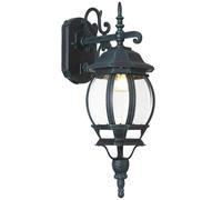 BAKAJI Lampione Vittoriano Classico da Giardino in Alluminio Lampada Lanterna Colore Grigio Finitura Anticata Verde Bronzo IP44 E27 (1 Luce Parete Sopra)