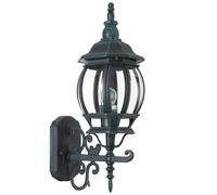 Lampione Vittoriano Classico a Parete Lampada Applique Esterno Alluminio Verde