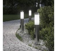 Lampioni a dissuasore con sensore e presa 3 pz 50 cm Acciaio Inox IP44