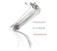 Lampioni a LED bianco caldo da 14 cm, 12 pezzi, per modellismo ferroviario, scala 1:75, illuminazione 3 V CC, funzionamento AC, base in metallo con resistori