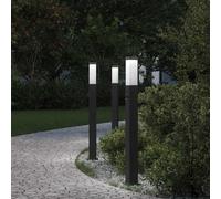 vidaXL Lampade con sensore, 3 pezzi, 80 cm, colore nero, IP44