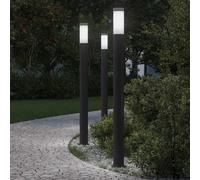 Lampioni a palo 3 pz 110 cm Acciaio Inox IP44