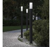Lampioni a palo 3 pz 110 cm Nero IP44