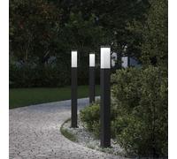 Lampioni a palo 3 pz 80 cm Nero IP44