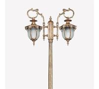 Lampioni solari da esterno, lampione a 2 luci, lanterne da esterno impermeabili in bronzo rustico per portico, illuminazione stradale per patio, un colore - Altezza: 1,8,One Color-Height: 1.85M