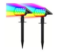 Lampioni Stradali, Faretti solari da esterno con cambio colore, 7 modalità, IP65, impermeabili, for esterni, dal tramonto all'alba, for patio e giardino(1pcs)