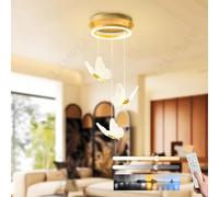 LAMPLAY Lampadario Moderno A LED Dorato, Dimmerabile A 3 Luci A Forma Di Farfalla 3000K-6000K Con Telecomando, Lampada Da Soggiorno Regolabile In Altezza, Per Corridoio Sala Da Pranzo Scale Villa