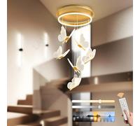 LAMPLAY Lampadario Moderno A LED Dorato, Dimmerabile A 6 Luci A Forma Di Farfalla 3000K-6000K Con Telecomando, Lampada Da Soggiorno Regolabile In Altezza, Per Corridoio Sala Da Pranzo Scale Villa