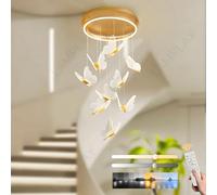 LAMPLAY Lampadario Moderno A LED Dorato, Dimmerabile A 9 Luci A Forma Di Farfalla 3000K-6000K Con Telecomando, Lampada Da Soggiorno Regolabile In Altezza, Per Corridoio Sala Da Pranzo Scale Villa