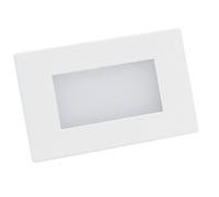 Lampo Luce Faro Led Segnapasso da incasso 3W per scatole standard"503" 230V - 200 Lumen in metallo e policarbonato inox/bianco (SPLED503BN - Luce Naturale 4000K)