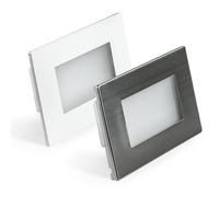 SEGNAPASSO LED 3W IP65 PER SCATOLA 503 CORNICE BIANCA INOX CALDA BIANCA NATURALE