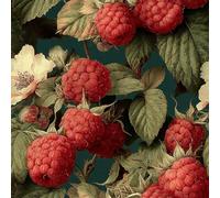 Lampone Rosso Carta da Parati Autoadesiva 44x500 cm Retro Fiori Frutta Pellicola Adesiva per Mobili Impermeabile Carta Adesivo Ispessita Opaco Sticker per Muro Cucina Armadio Cassetto Scaffali