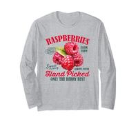 Lamponi Juicy Delicious Sweet Raspberry Retro Grafica Maglia a Manica