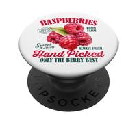 Lamponi Juicy Delicious Sweet Raspberry Retro Grafica PopSockets PopGrip Adesivo