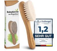 lampox Spazzola per capelli extra morbida per neonati, con setole morbide di capra, crosta di latte, spazzola per capelli, set per la cura del bambino, regalo per bambini, cura del cuoio capelluto,