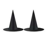 Lamppdcor 2 pezzi cappello da strega nero per adulti donne costume da mago decorazioni sospese per il cortile del portico anteriore