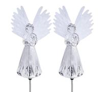 Lamppdcor 2 Pezzi di luci solari da Giardino per Esterni Impermeabili di palo di palo dell'angelo Solare con LED Che cambiano Colore
