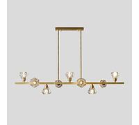 Lamps Contemporary Crystal Chandelier with Indoor Brass Strip Pendant Light Dining Table Ceiling Hanging Lamp Home Living Room Kitchen Suspended Fixture
