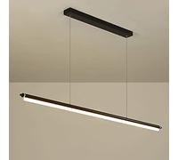 Lamps LED Pendant Light, Black Aluminum Long Hanging Lamp with Acrylic Strip Suspension Lamps, Minimalist Kitchen Island Drop Lights, Linear Dining Room Chandeliers 4