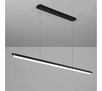 Lamps LED Pendant Light, Black Aluminum Long Hanging Lamp with Acrylic Strip Suspension Lamps, Minimalist Kitchen Island Drop Lights, Linear Dining Room Chandeliers 4