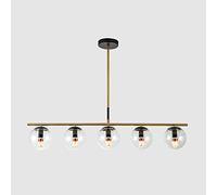 Lamps Nordic Glass Chandelier E27 Metal Strip Pendent Lamp Home Dining Table Suspended Light Fixture Kitchen Hallway Decor Ceiling Hanging