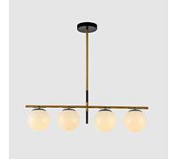 Lamps Nordic Glass Chandelier E27 Metal Strip Pendent Lamp Home Dining Table Suspended Light Fixture Kitchen Hallway Decor Ceiling Hanging
