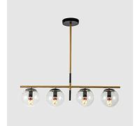 Lamps Nordic Glass Chandelier E27 Metal Strip Pendent Lamp Home Dining Table Suspended Light Fixture Kitchen Hallway Decor Ceiling Hanging