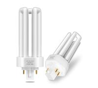 Lamptobe 2 Pack GX24Q-3 26W 4 Pin Lampada Fluorescente Compatta - Bianco Caldo 2700K 3U Forma Risparmio Energetico Lampada CFL AC 220V PLT 827 CFL Non Dimmerabile per Ufficio Bagno Cucina Corridoio