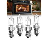 Lamptobe 4X Lampadina Forno E14 42W - Resiste a 500 Gradi SES E14 Lampadina da Forno Bianco Caldo 2700K Dimmerabile per Philips, Neff, AEG, Smeg, Zanussi & Bosch Forni, Microonde, Lampade di Sale