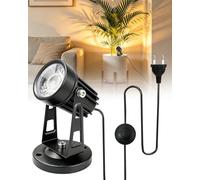 Lamptobe Applique da Parete Interno,1 Pack 3000K Faretti LED per Interni con Interruttore a Pedale,5W per Piante Luci per Quadri,Illuminazione da Interno per Piante o Opere d'Arte